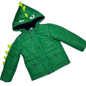 2/$20 • BIN#5 - LITTLE ME 18M Green Monster Puffer Jacket Fleece Lined